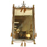 Iron & Brass Mirror with Lion Heads & Tassels